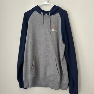 Sport-Tek Gray and Navy Men's Hoodie